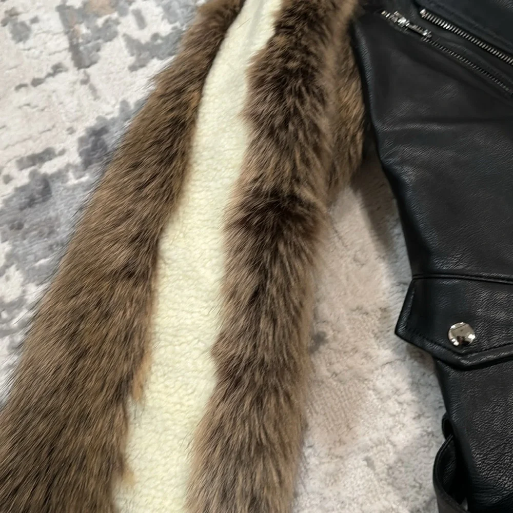 Shaci faux fur leather jacket